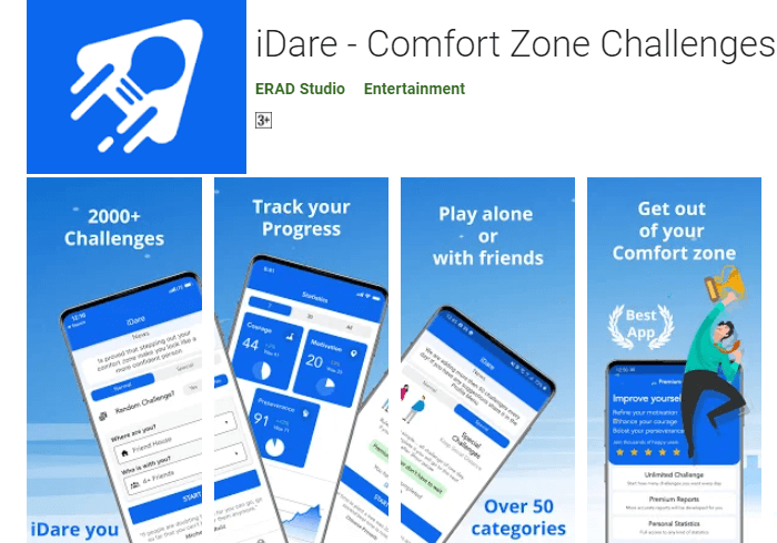 iDare Comfort Zone Challeng‪e App for Android and iOS