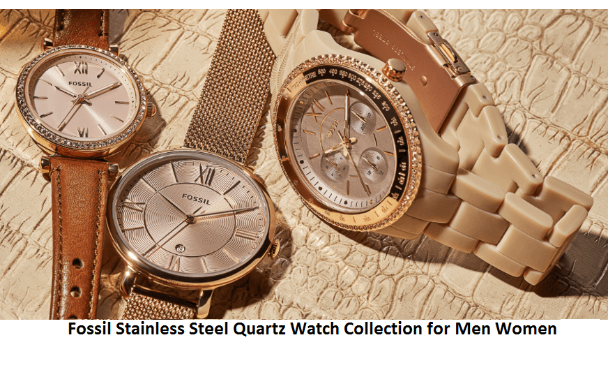 Fossil Stainless Steel Quartz Watch Collection for Men Women