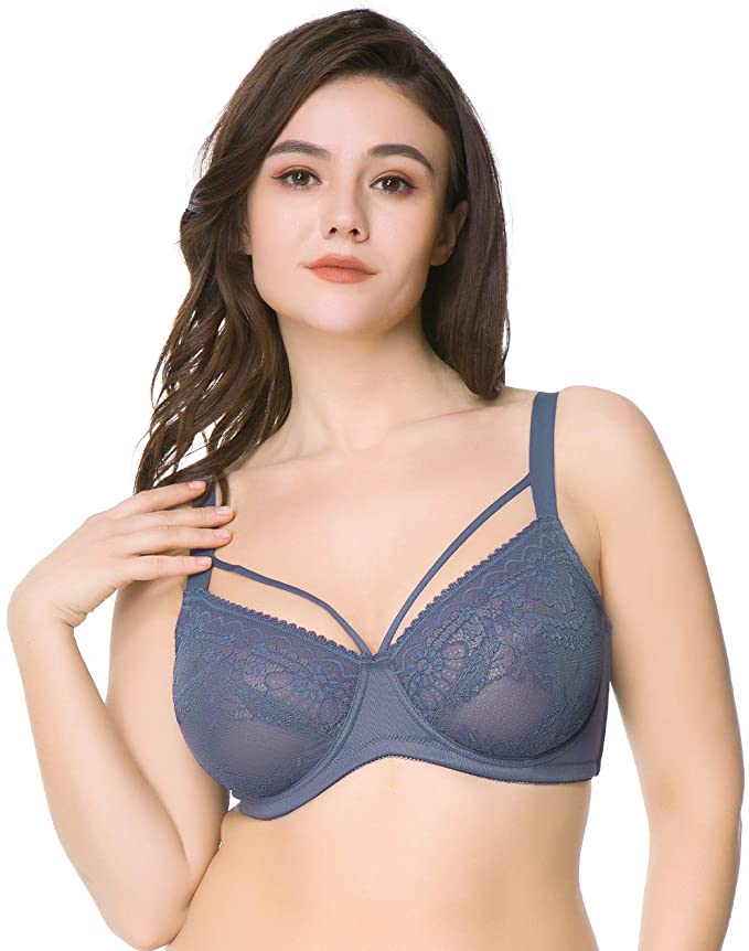 HSIA Minimizer Bra Underwire Unlined Full Bust Bra Non-Padded Sexy lace Bra,  12 Colors