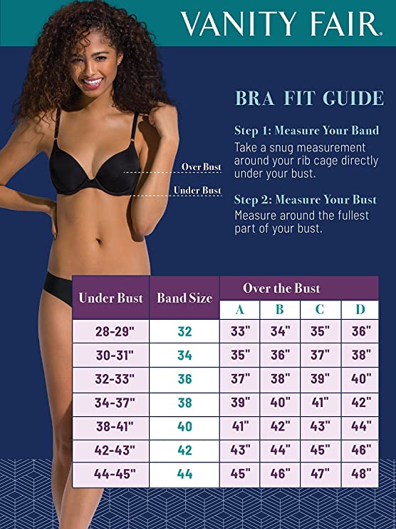 Vanity Fair Women's Add Cup Size Bra (+1 Cup Size) Ego Boost