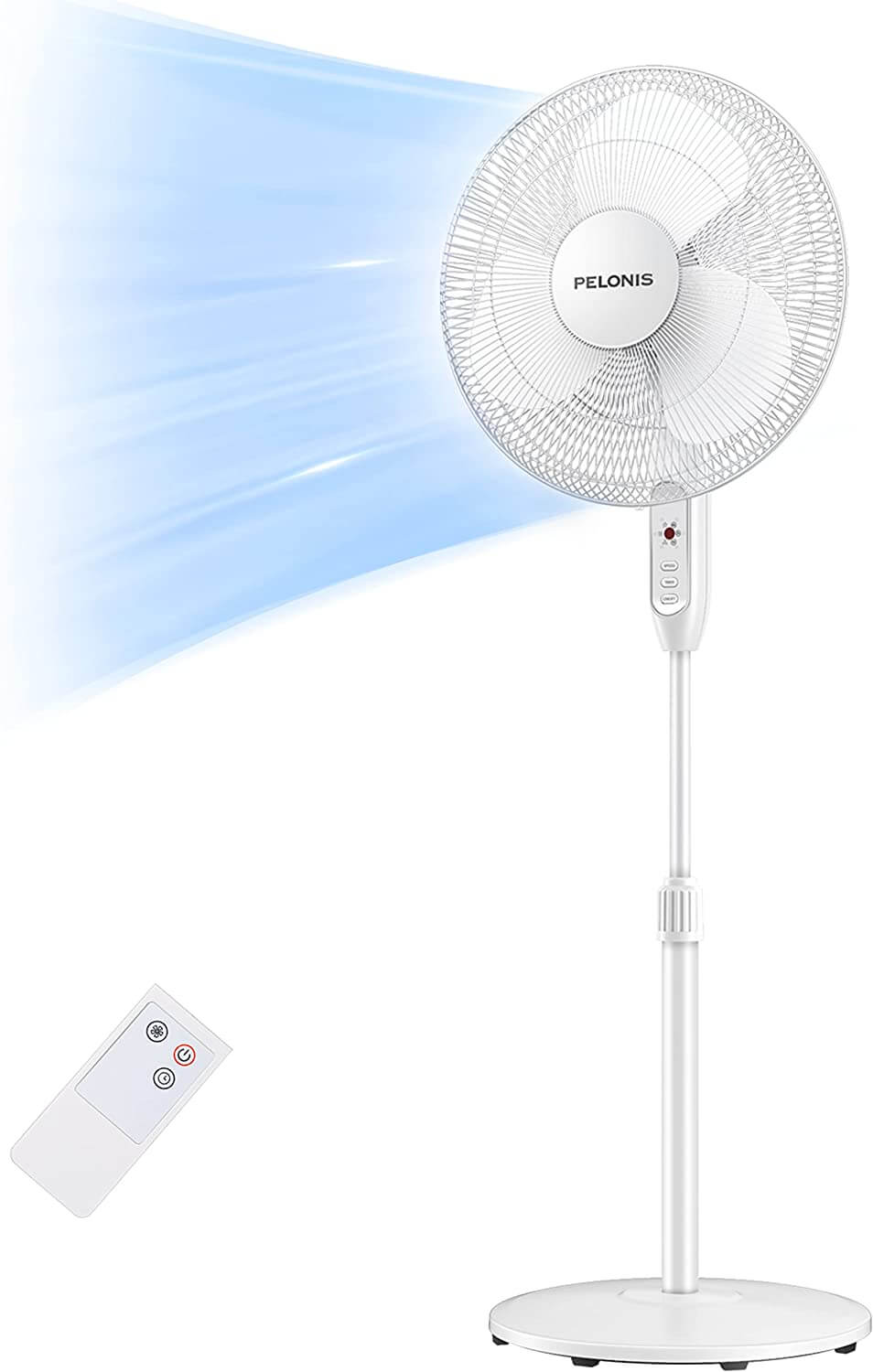 PELONIS 16'' Pedestal Fan with Remote Control for Home Office Use